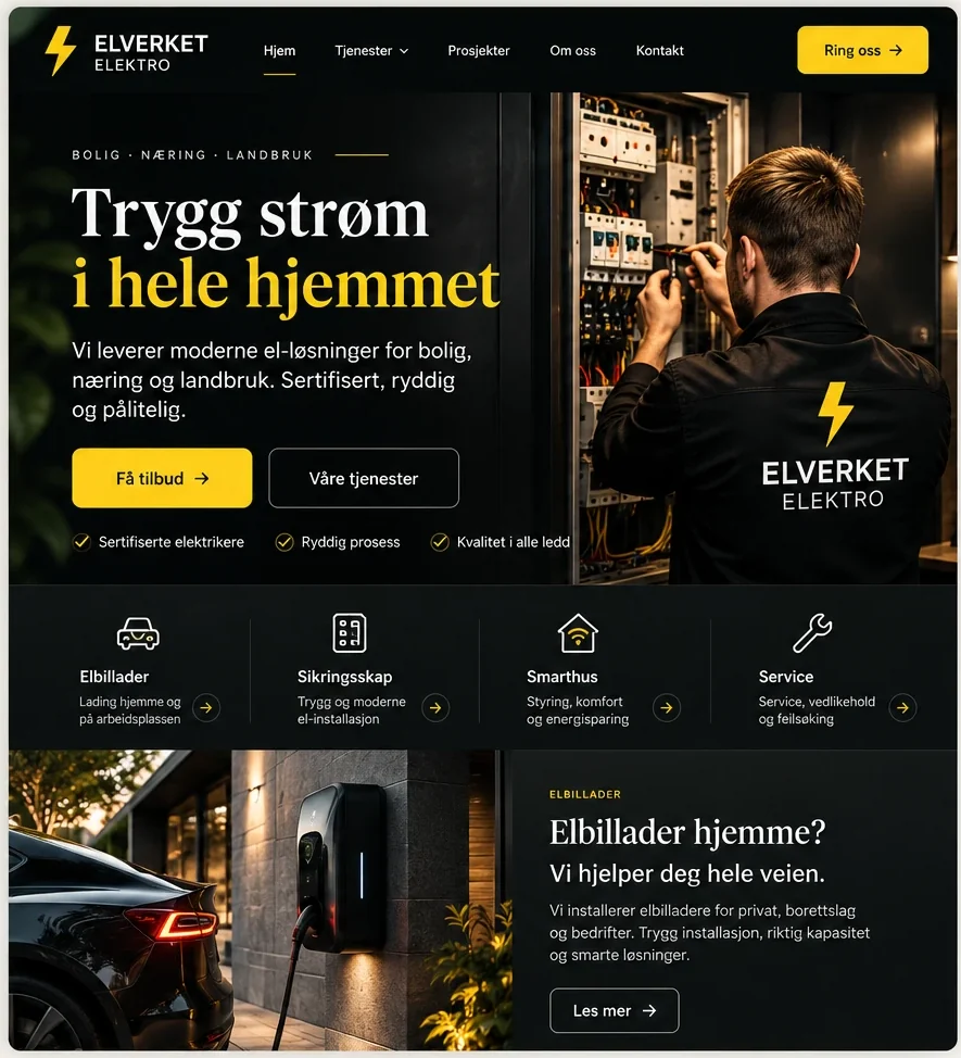 Mal for hjemmeside for elektriker