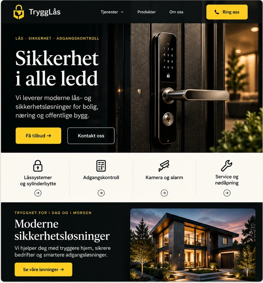 Mal for hjemmeside for låsesmed